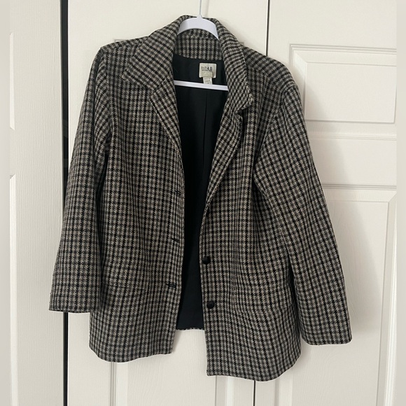 GAP Jackets & Blazers - Vintage Gap Women’s Houndstooth Blazer Size Medium Brown black gray Preppy Fall